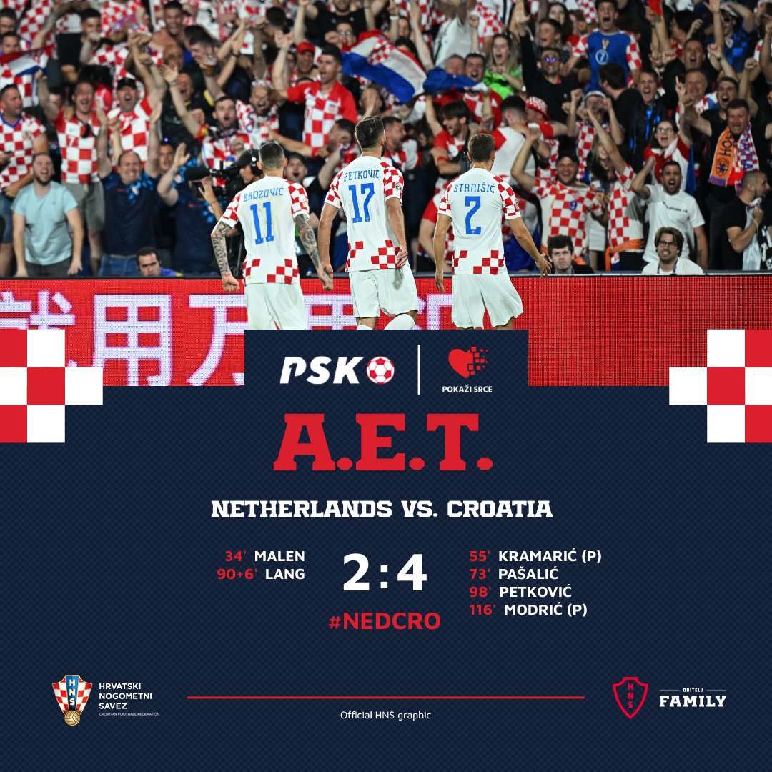 HNS_CFF's tweet image. CONGRATULATIONS! 🎆🇭🇷🎉

Into the #NationsLeague final! ✌️

#NEDCRO | #PokažiSrce | #Family | #Vatreni ❤️‍🔥