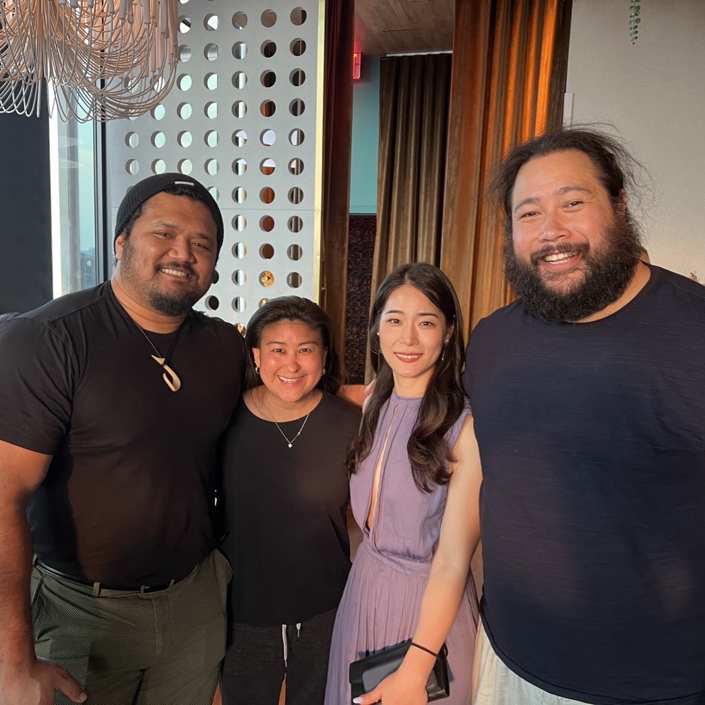 CAPEUSA's tweet photo. Throwback at @tribeca at the SMOKING TIGERS premiere last weekend in NY! Congrats to @shellskiii and lead Ji-Young Yoo! Bonus: Seeing @sampuefua and finally meeting @smugorange in-person! (#FunFact: Cooper’s wife Abin Andrews Shim is also part of the cast of #SmokingTigers!) https://t.co/3fqJZIft9y