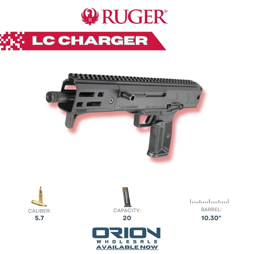 Orionfflsales's tweet photo. IN STOCK

The #ruger  LC Charger features a 10.3” nitride treated steel barrel for accuracy, strength, and longevity

Full length Picatinny rail for optic mounting

Ergonomic design w/ reversible charging handle

1911-style ambidextrous manual safety
#wholesale #firearms #dealer https://t.co/ECAUVl5Tgx