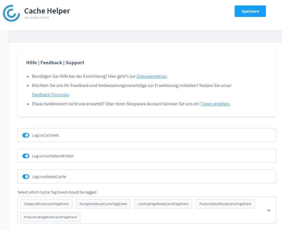 twittser's tweet photo. Always wanted to know which cache tags are set? When keys are invalidated? When cache is written with which key, when the request is delivered from the cache? Checkout our new free #Shopware Cache Helper Plugin https://t.co/2tDxuXi6zw #community @ShopwareDevs @shopware @ditegra https://t.co/JWwGpTK3BS