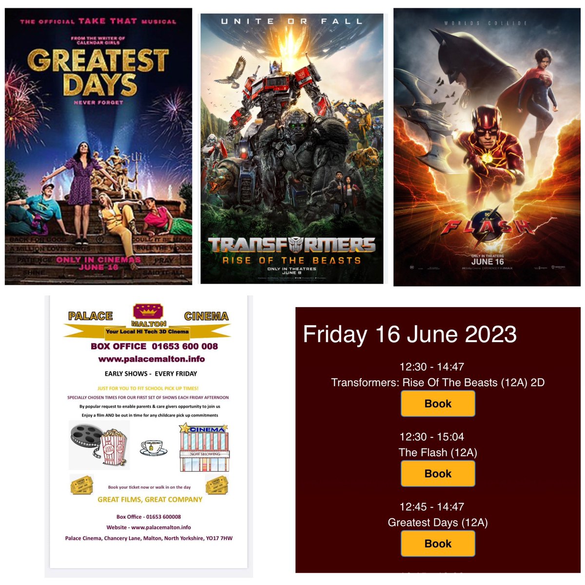 MaltonPalace's tweet photo. The Palace Cinema
Early Friday Shows
Three great films to fit in with nursery and school pick ups!
Come and support this new addition to our timetable. https://t.co/EAvrJXP50F