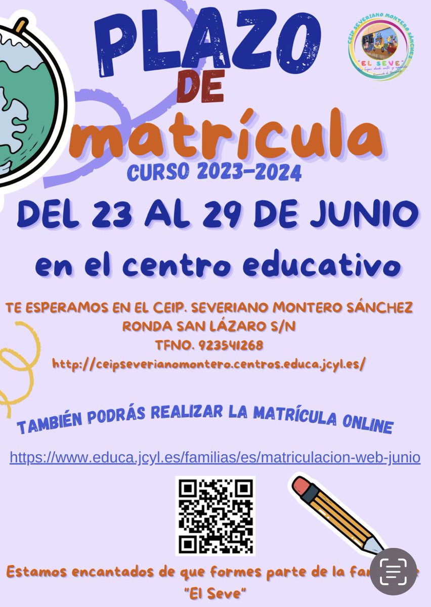 ceipseveriano's tweet photo. ¡IMPORTANTE!
No te dejes pasar el plazo para FORMALIZAR TU MATRÍCULA
👧👦👧🏽👧👦👧🏽👦👦🏼 🧒🏻
#ceipseverianomonte #curso22-23 #colemolon #siempreseve #niñosfelices
#nosgustatrabajarjuntas
#megustamicole https://t.co/GPjSDX6yEw