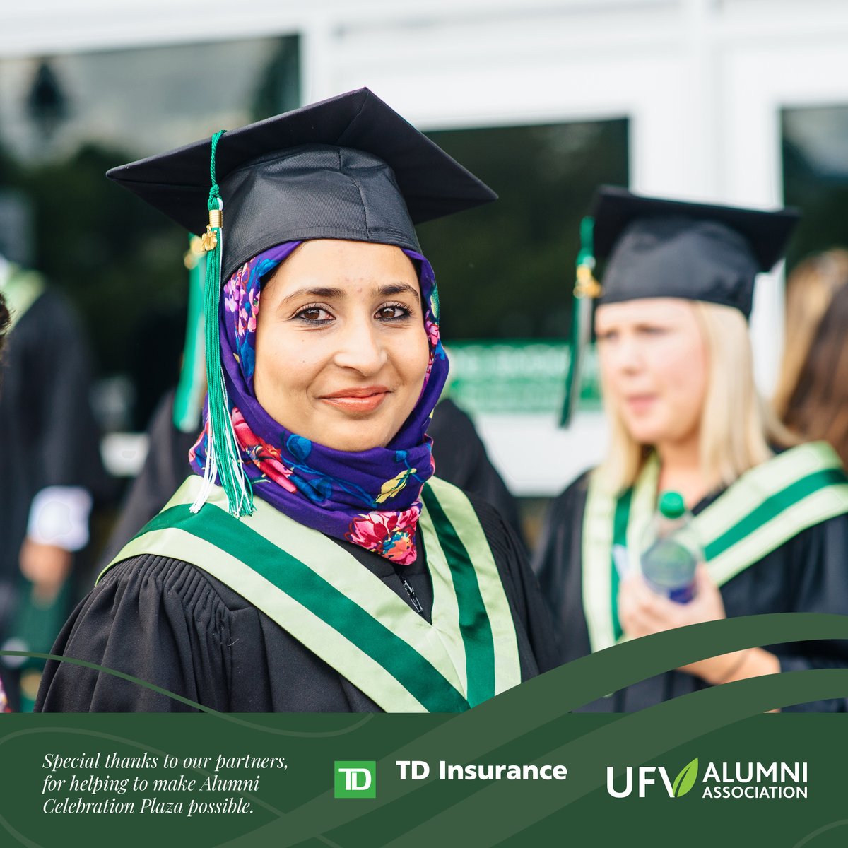 This year, we are thrilled to celebrate the UFV Class of 2023 in the Alumni Celebration Plaza, made possible by @UFVAlumni and @TD_Insurance 

Thank you for your generous donations and for giving back to our community. 💚