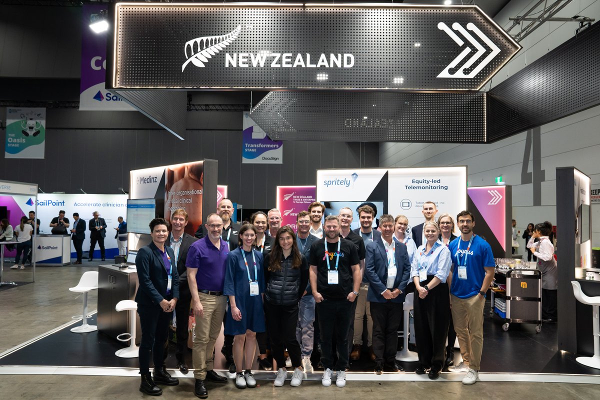beJoyousAI's tweet photo. We had an awesome time checking out all the innovations at Digital Health Fest last week! And it's always fascinating talking to attendees about how they involve employees in decision-making and innovation, and the challenges they face accessing expertise at scale. 🤔 @NZTEnews https://t.co/1sIREIE4Qq