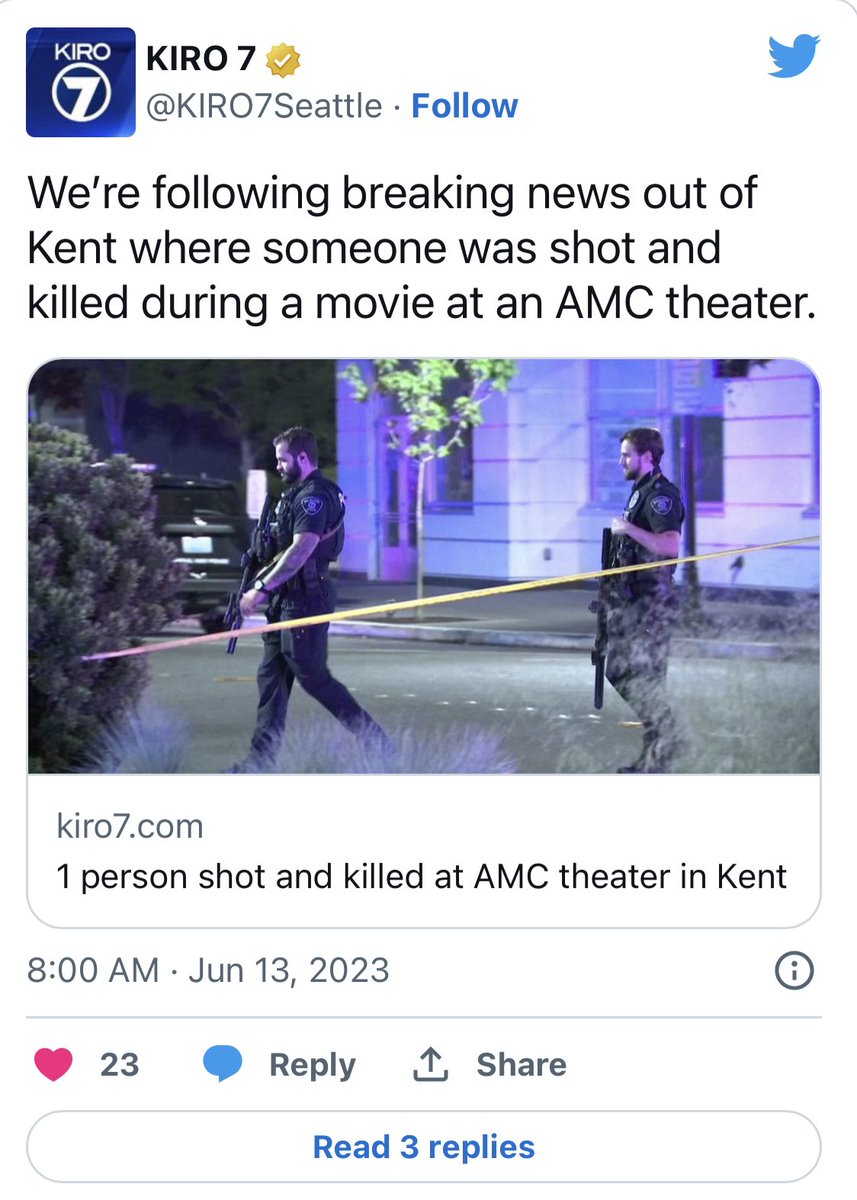 We can’t even go out to a movie theater to enjoy a film without someone pulling a gun on someone. No matter if you’re at home, the grocery store, or even a church, nowhere is safe. Lord, just take me home already. At least it’s safer up there. #anothershooting #whenwillitend