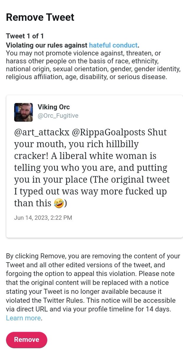 Brockus_Fury's tweet photo. This is fucking bullshit @elonmusk I'm in Twitter jail for a joke. This site's automated system flagged me immediately after I sent it. But a PoS is allowed to tweet at me that they're gonna fuck my mom? People I follow are allowed to receive SA &amp; death threats? https://t.co/RFiwMV5lbM