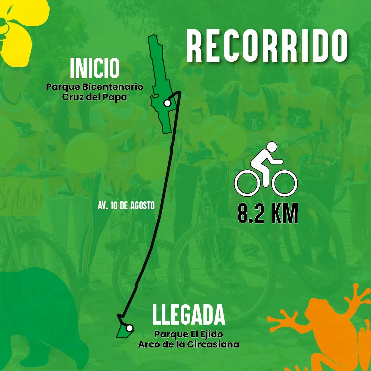 Este domingo 18 de junio no te puedes perder la segunda SÍ-Cleada de #QuitoSinMinería. 🌍🚲💚

 ¡Trae tu bicicleta y a tus amigos y pasemos un día increíble! 

Nosotros decimos #SíalChocóAndino💦🐻

 ⏰️ 9AM 
👉 Parque Bicentenario.

✍️Inscríbete⤵️ form.typeform.com/to/Cllmif1c