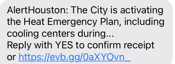 The City of Houston is activating its Public Health Heat Emergency Plan. The National Weather Service issued an excessive heat advisory for Houston through Monday.

More Information➡️bit.ly/3X4uQd3