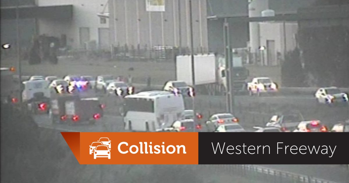 Left lane closed outbound on the Western Freeway near Robinsons Road, due to a collision. @VictoriaPolice is attending and delays are building in both directions. Please obey the 40km/h speed limit and consider using Ballarat Road through Deer Park instead. #victraffic