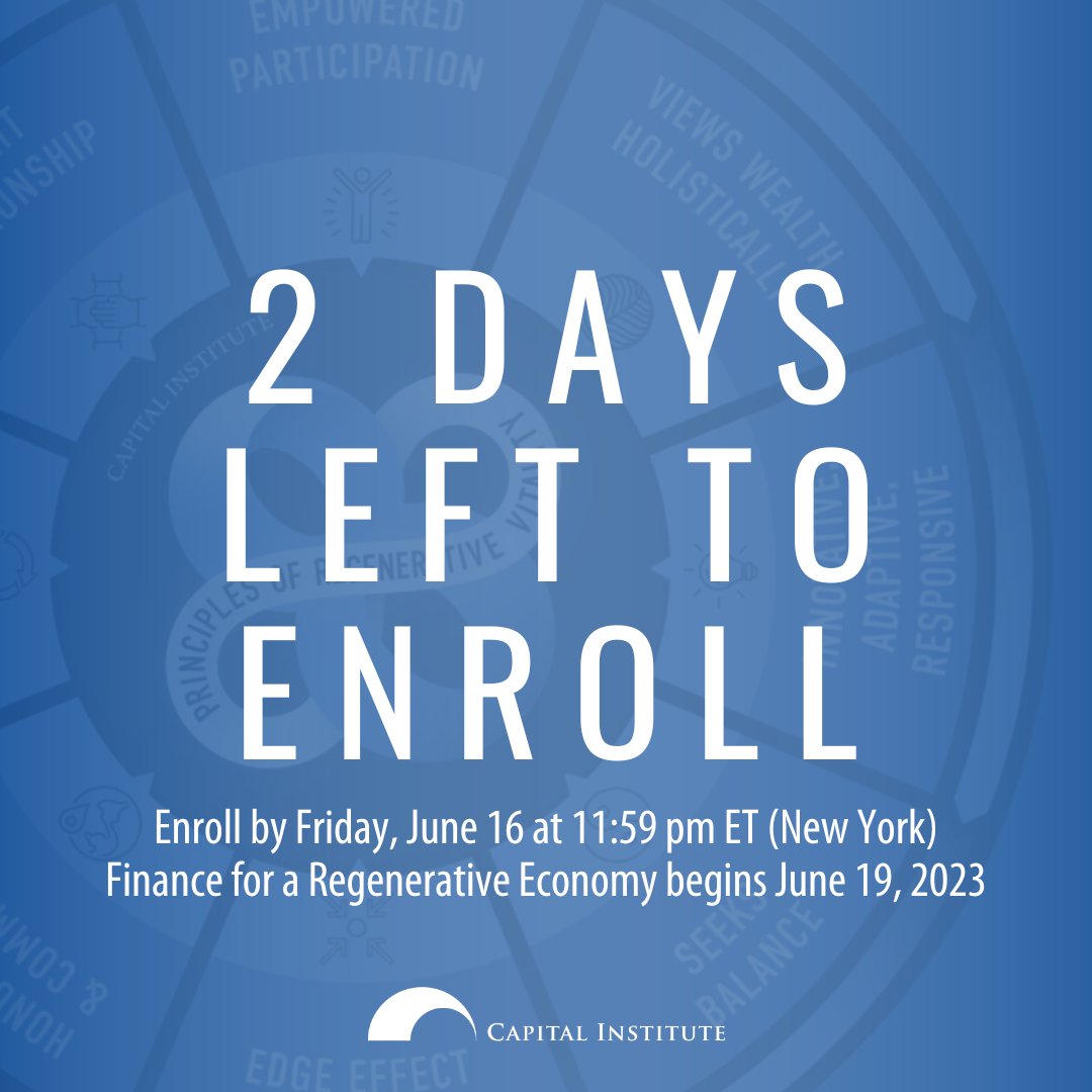 The intention of this new, interactive course is to apply the patterns and principles of #regeneration to the practice of #finance &amp; to empower your participation in exploring what genuine financial system transformation looks and feels like. Learn more → bit.ly/regenfinance