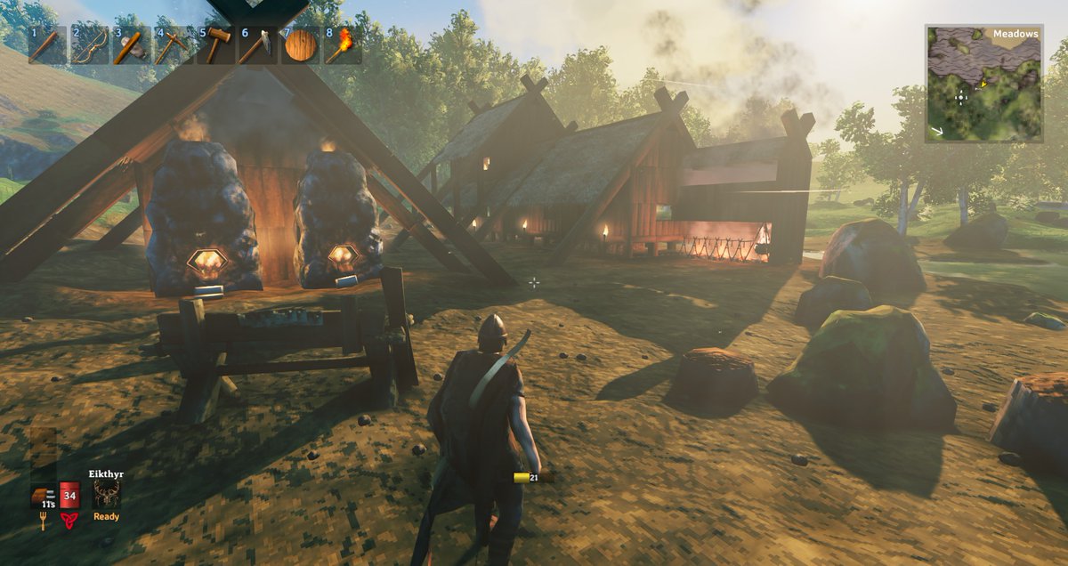 MxTolvo's tweet photo. Here is my starter base for this playthrough as well. I was thinking about maybe streaming some Valheim as just a chill out thing as I mine, build, and maybe eventually check out the Mistlands Update. https://t.co/U7rJlatekV