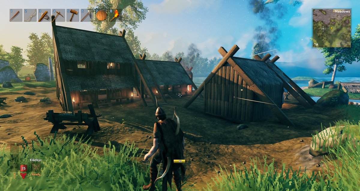 MxTolvo's tweet photo. Here is my starter base for this playthrough as well. I was thinking about maybe streaming some Valheim as just a chill out thing as I mine, build, and maybe eventually check out the Mistlands Update. https://t.co/U7rJlatekV
