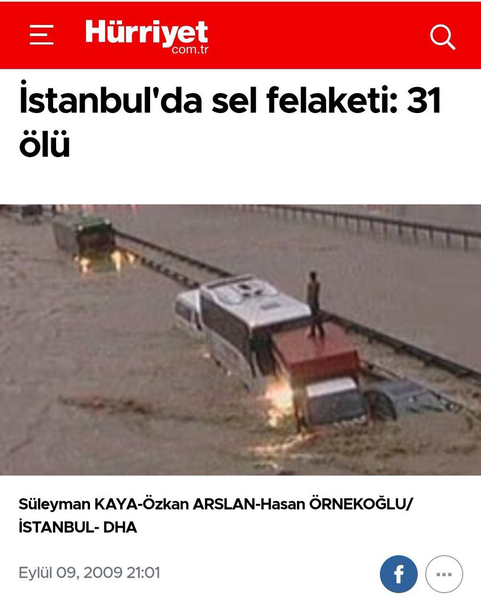 İstanbul'da sel olur 31 insan ölür. Hiçbir yandaş “belediye başkanı nerde” diye sormaz çünkü belediyeyi o sırada AKP’li bir başkan yönetiyordur.