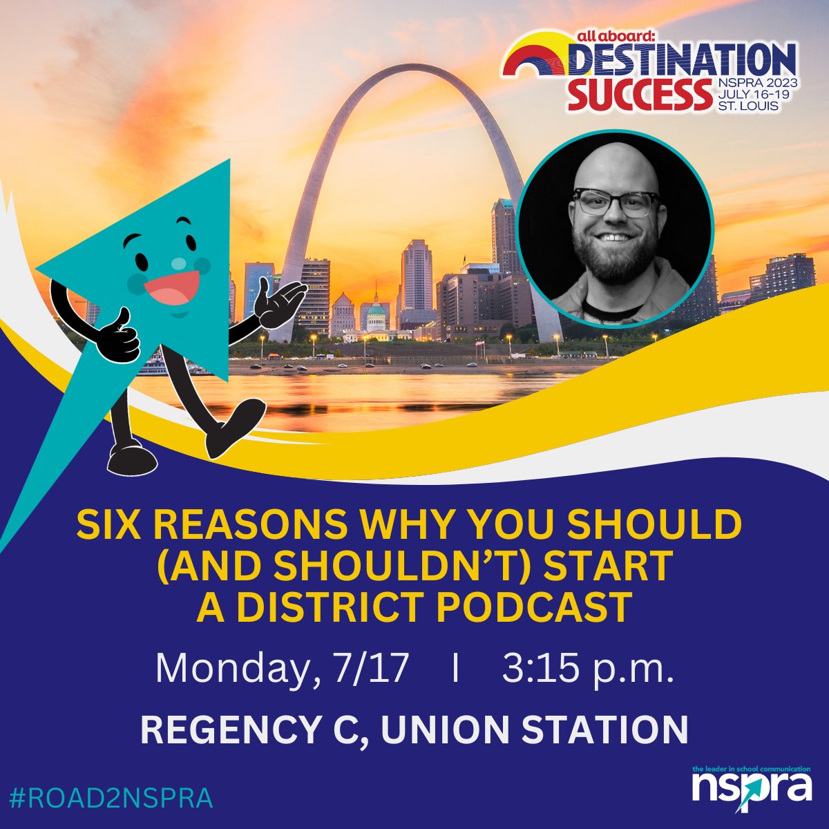 psst...

If you're headed to @NSPRA next month, you're invited to the podcast session I'm hosting.

Or, if you just wanna stop by for a high-five and a #schoolPR selfie that's cool too.

See you there!

#Road2NSPRA #k12prchat