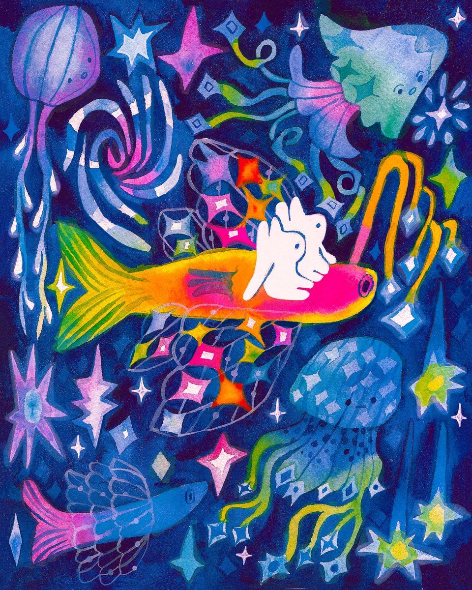 oddrabid's tweet photo. 💫 the ocean at night 🐠 https://t.co/CeWKbRrhra