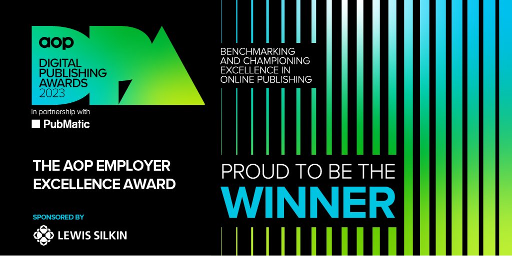 The AOP Employer Excellence Award is sponsored by @LewisSilkin – and our 2023 winner is @Immediate_Media! The #AOPAwards23 judges were impressed by Immediate’s clear recognition of the critical importance of learning, development, and mentoring.