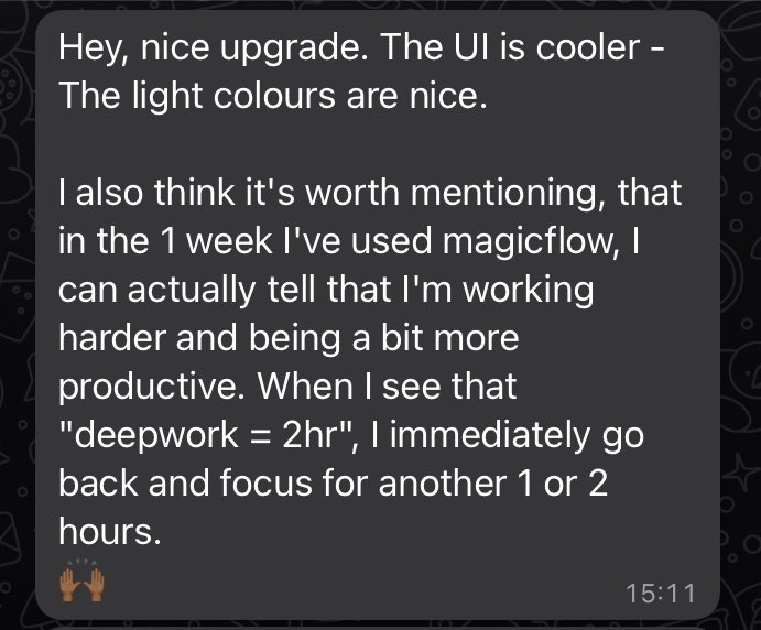 michaeljelly's tweet photo. Launching on @ProductHunt 2 weeks ago was trajectory-changing. 

Grateful to the PH team &amp; everyone on Twitter who supported our launch (including @joshbuckley!!)

We’re now ramen profitable! 🍜🍜🍜

And @magicflowHQ is getting some epic user love 🥰

…anyway, back to work! https://t.co/PdDKhvdXIp