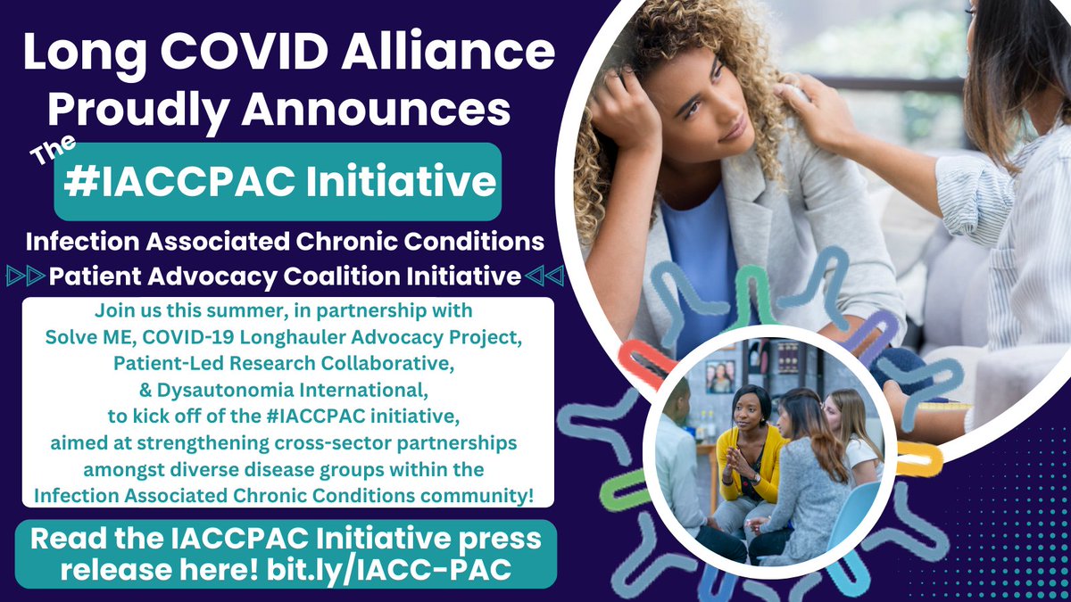 PlzSolveCFS's tweet photo. This summer, join @PlzSolveCFS, @LongCOVIDAllian, @patientled & @Dysautonomia to kick off of the #IACCPAC initiative, aimed at strengthening cross-sector partnerships amongst diverse disease groups. Read the press release here: https://t.co/pK1q3QFxBm ⅓ https://t.co/mXGZa0st7P