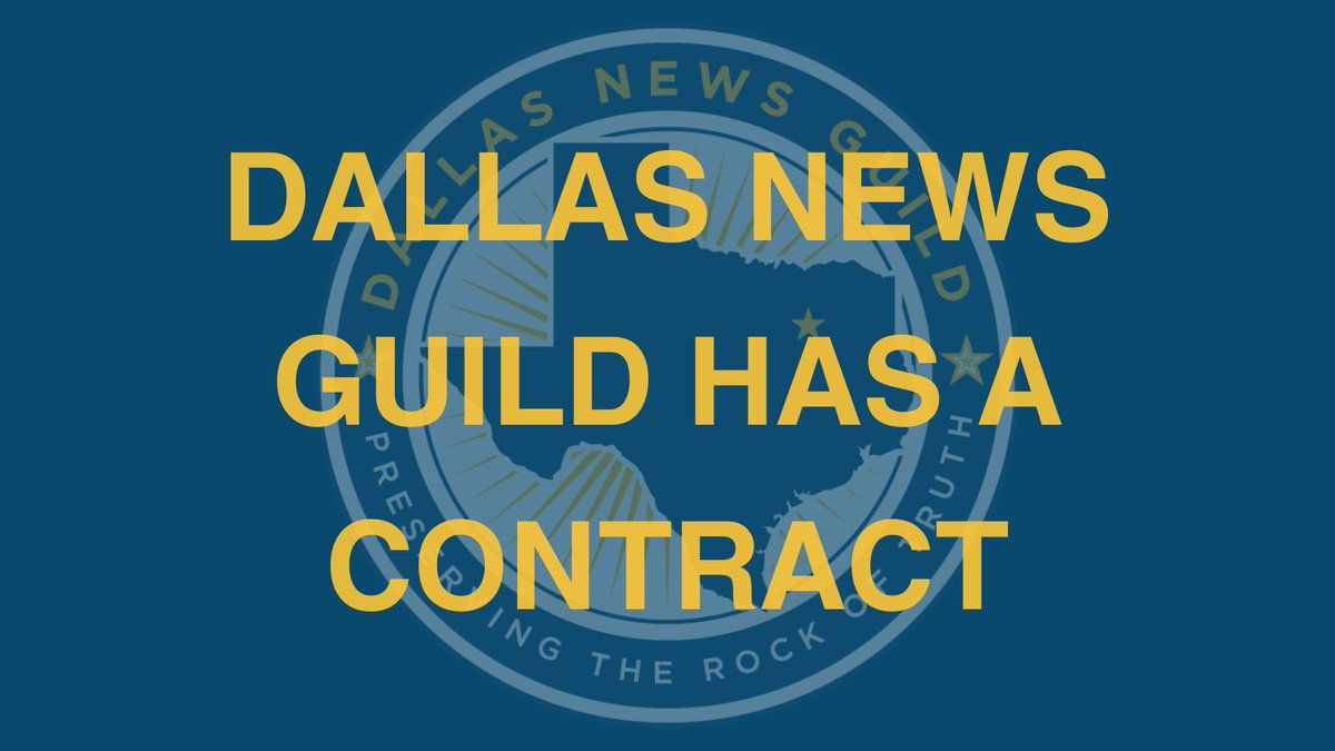 Great news 🤩 Our voting members ratified our first contract! dallasnewsguild.org/news/contractr…