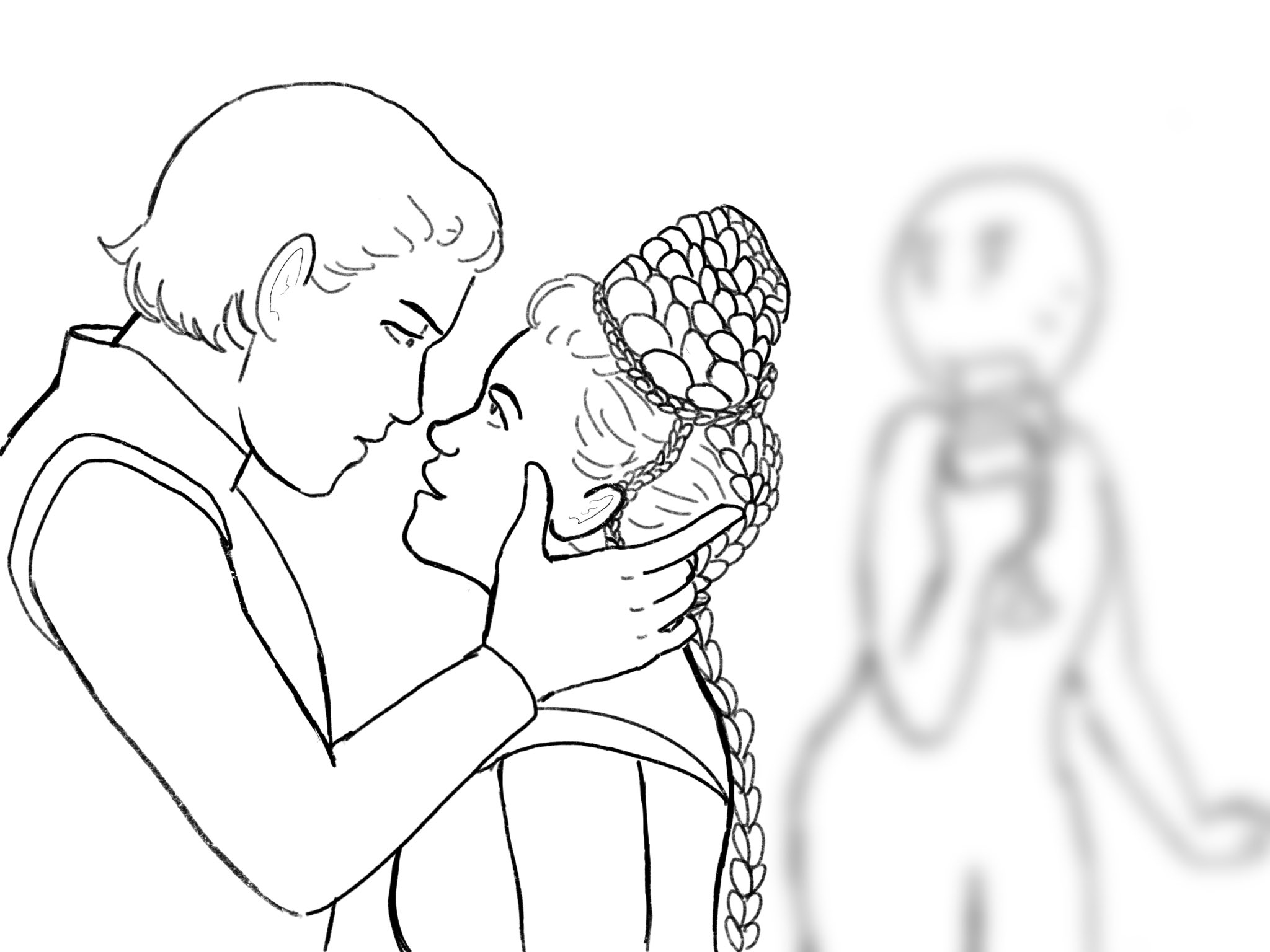 Prince And Princess Kissing Coloring Page