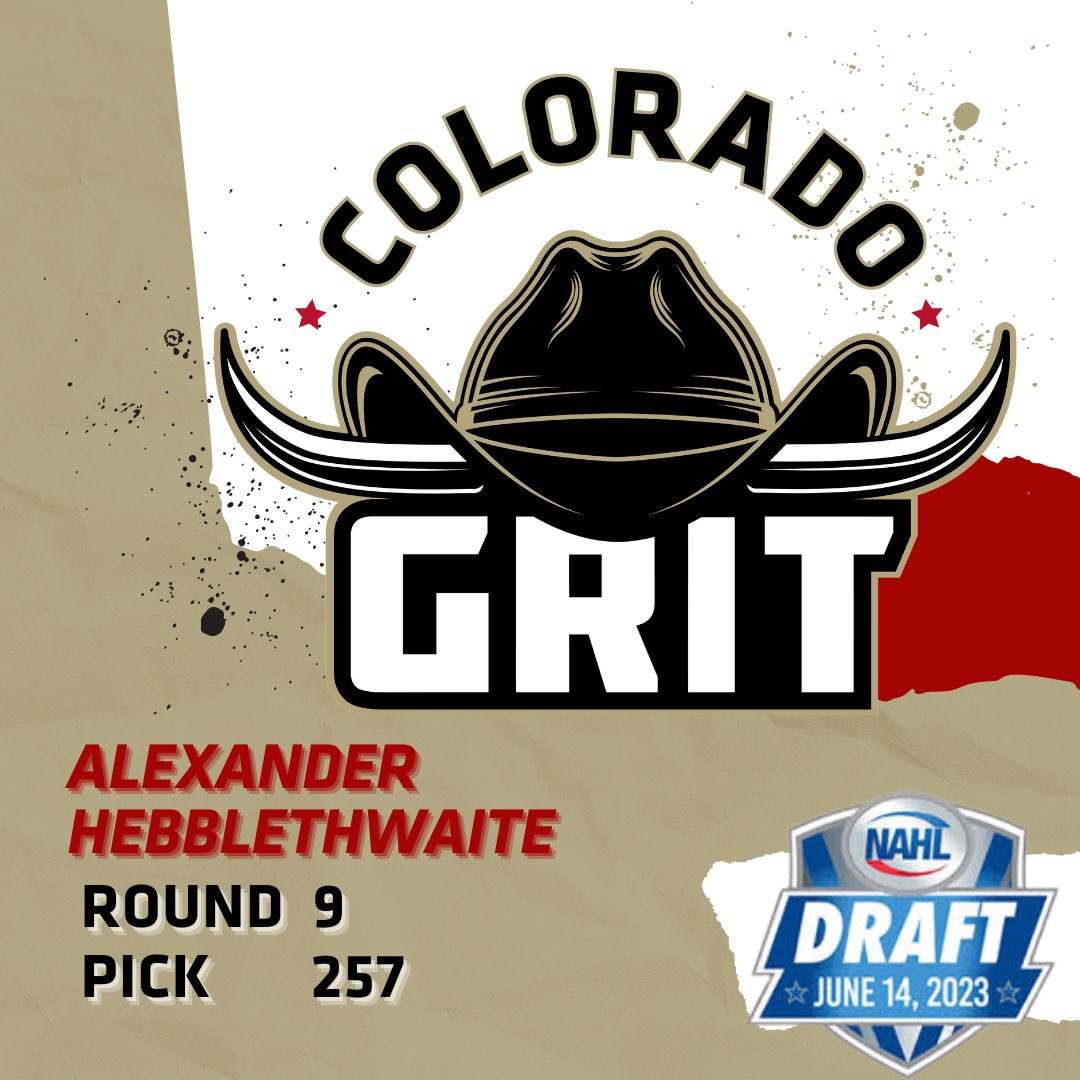 ROUND 9 - ROUND OF APPLAUSE FOR ALEX HEBBLETHWAITE👏🏼 #nahl #hockey #juniorhockey #hockeyseason #colorado #coloradohockey #coloradogrit #grit #greeley #greeleycolorado #showyourgrit #gogrit #getgritty #cogrit #draftpick #round9