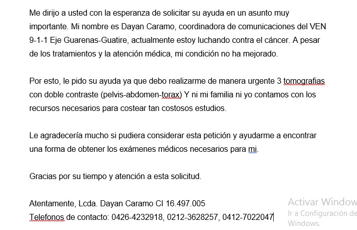 RedPlazaInforma's tweet photo. @Gabrielasjr @NicolasMaduro @TarekWiliamSaab @gestionperfecta @MirandaGob por favor requiero de su ayuda de manera urgente https://t.co/0AIMGU3TQR