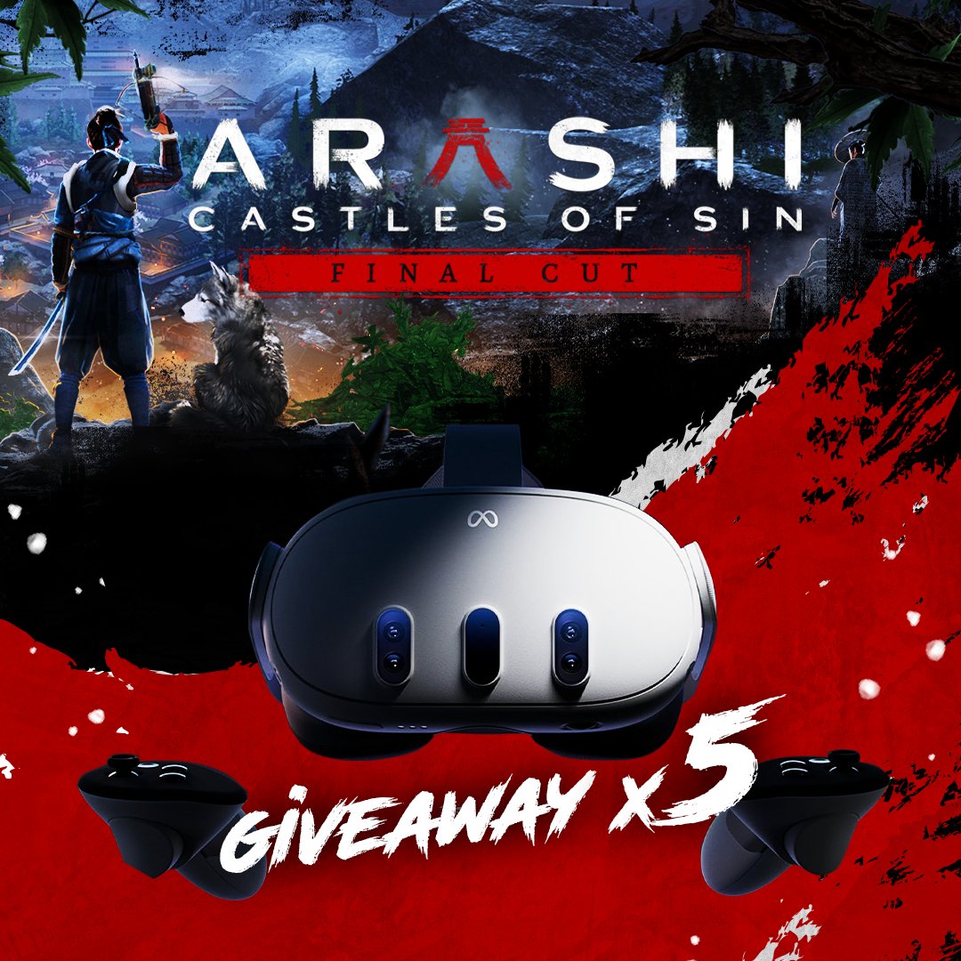 Our friends at @xrgamelabs are giving away FIVE Meta Quest 3s in celebration of our recent trailer drop for Arashi: Castles of Sin - Final Cut! 🥷 Hit the link to enter: bit.ly/arashi_giveawa…