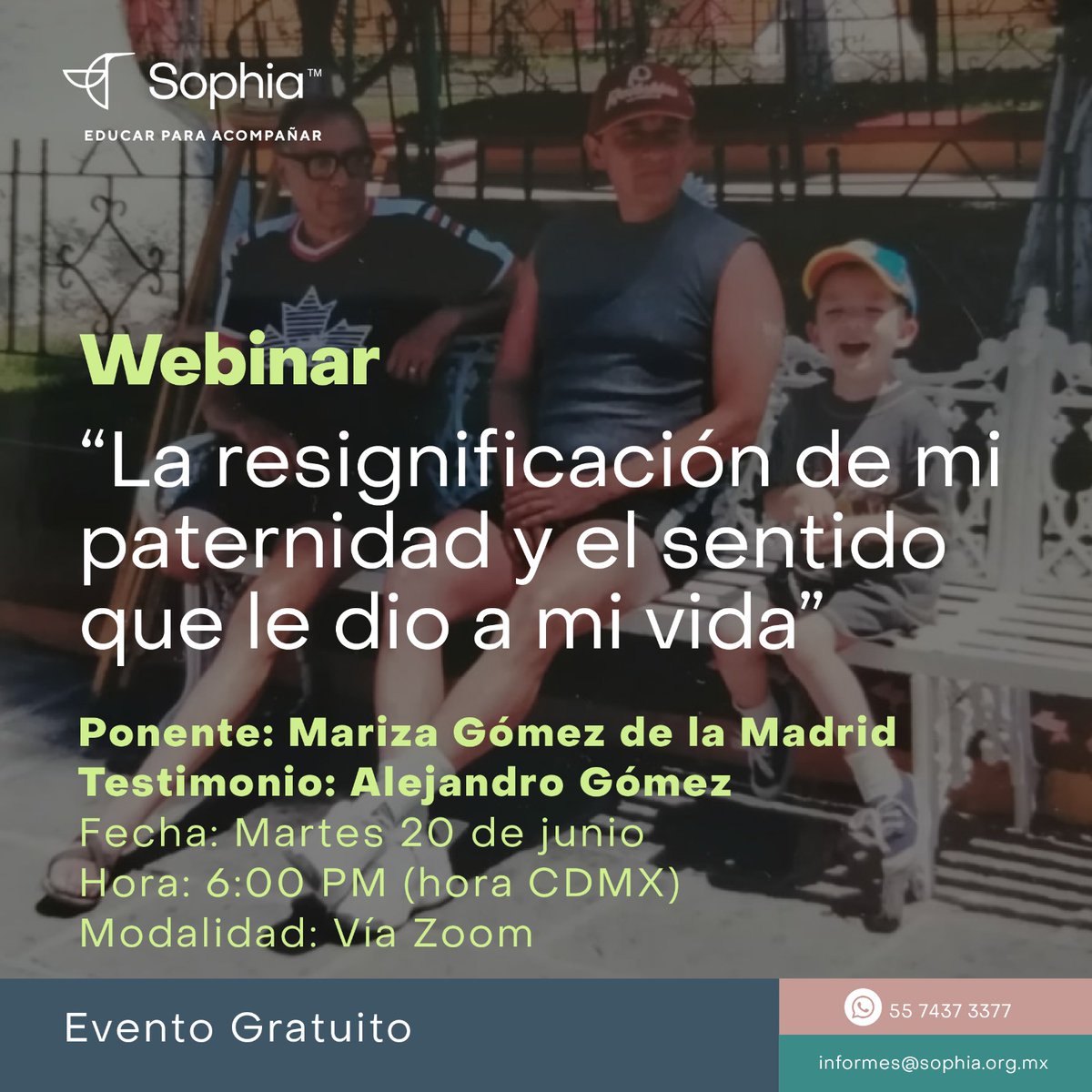 IRMAac's tweet photo. Celebremos y brindemos un homenaje a todos los padres.
Webinar Gratuito: "La resignificación de mi paternidad y el sentido que le dio a mi vida" el testimonio de Alejandro Gómez.
📅Martes 20 de junio
⏰ 6 pm (hora CDMX)
💻Modalidad: Zoom
Registro https://t.co/d3WHhHjQZh https://t.co/2luEv463CG