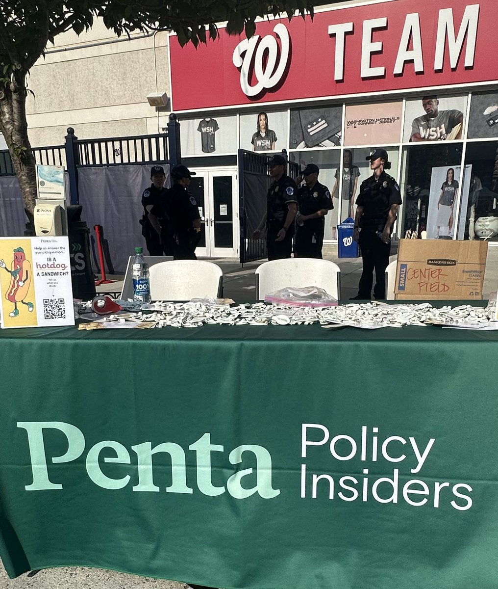 pentainsiders's tweet photo. Come visit us at the Congressional Baseball Game in front of the Nationals team store! We have free swag and you can answer our important research question - is a hot dog a sandwich? https://t.co/thmH9igk5z