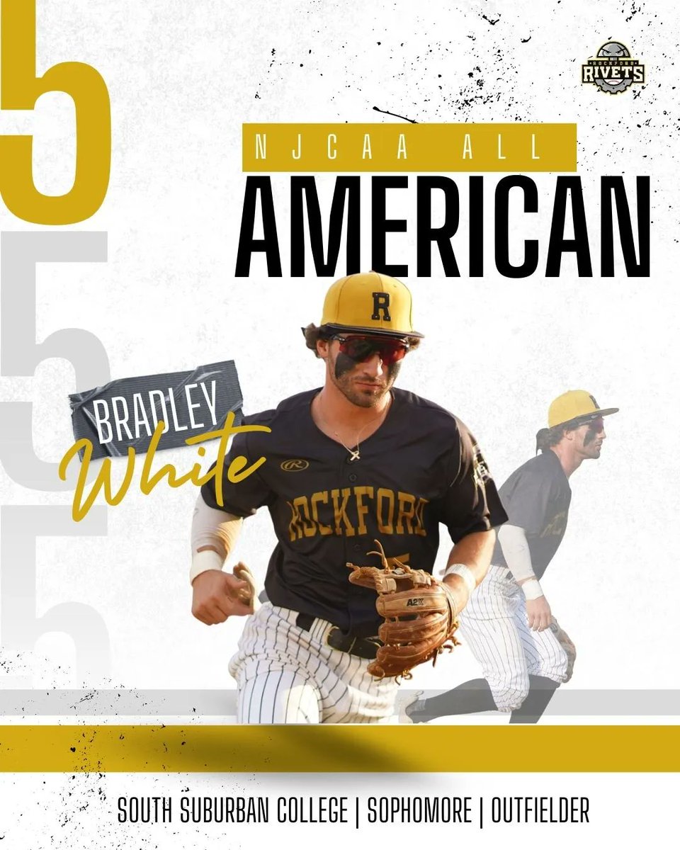 Congratulations to our very own Bradley White for being named an All-American by the NJCAA!! 

#rockfordrivets #northwoodsleague #getriveted #screwsarehot #rockford #summerbaseball #familyfun