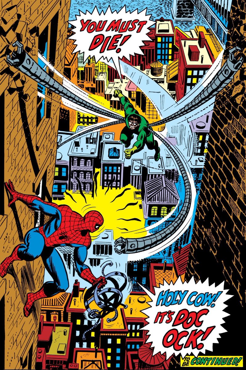 Just a favorite #JohnRomitaSr panel. Those silver age Spider-man comics are kinetic and glorious. #spiderman #marvelcomics.