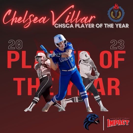 Congratulations to our very own Chelsea Villar who was named the CHSCA & MaxPreps Player of the Year! Chelsea finished the year with a .506 BA, 45 RBIs, and a school record 11 HRs while leading her team to the state championship. We are so proud of you! #makeanimpact