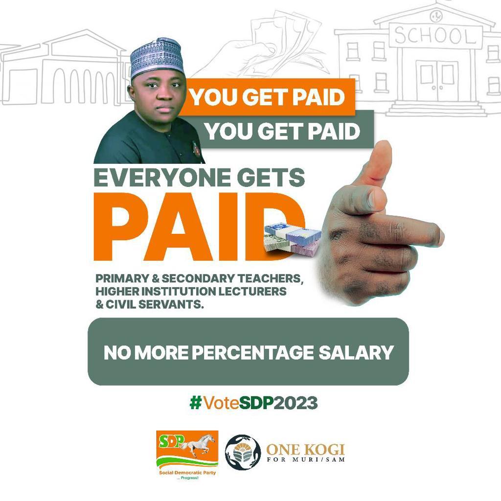 makoloumar1's tweet photo. Dear Kogi state Civil Servants,
Alh. Muri Yakubu Ajaka is out to rescue y'all from Yahaya Bello, The self acclaimed destructive lion.
Here is an opportunity for y'all to end the perpetual quarter salary payment in Kogi state.
Vote SDP
#VoteMuriSam
#RescueKogi
@MuriSam2023 https://t.co/QHOn7YyIPm
