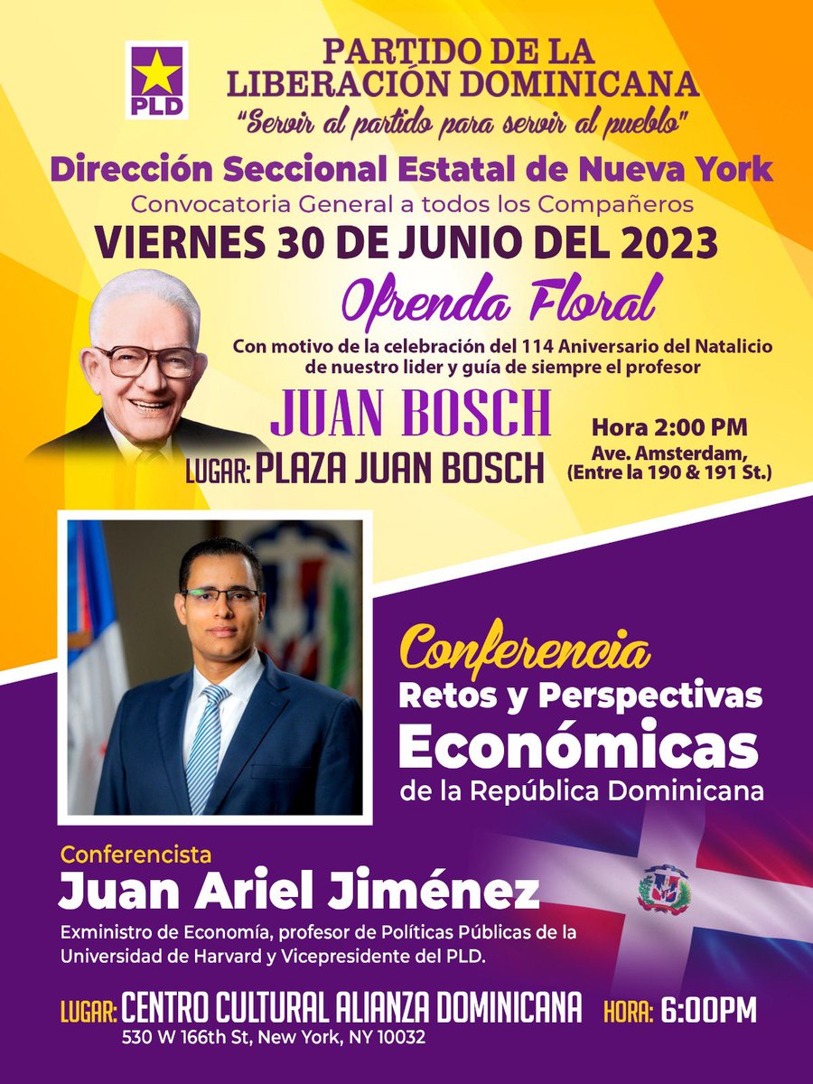 PARTIDO DE LA LIBERACIÓN DOMINICANA.

 Dirección Seccional Estatal de Nueva York.

¡Convocatoria General a Todos los Compañeros.! ✍️

<a href="/FACortorrealNY/">Frank Cortorreal, NY</a> 
@MigSuriel 
<a href="/JimeneznJuan/">Juan Ariel Jiménez</a> 
<a href="/SobeiraDuran20/">Sobeira Duran #LiderazgoPLD #SobeiraFJG</a> 
<a href="/FrankAlvarez34/">Francisco Àlvarez</a> 
<a href="/Germandeleon01/">German De Leon</a> 
<a href="/xiomarapayano25/">Xiomara Payano</a> 
<a href="/kiarajimenez20/">Kiara Jiménez R</a> 
<a href="/PLDenlinea/">PLD</a>