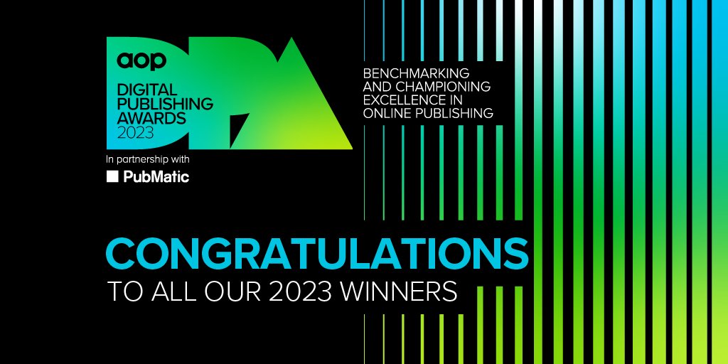 Thank you as well to all our #AOPAwards23 jurors for their hard work and dedication over the last few months, and to our category partners for their support of the event: @Deloitte / @Google / @GoogleNewsInit / @LewisSilkin / @PubMatic / @UKOMAPS