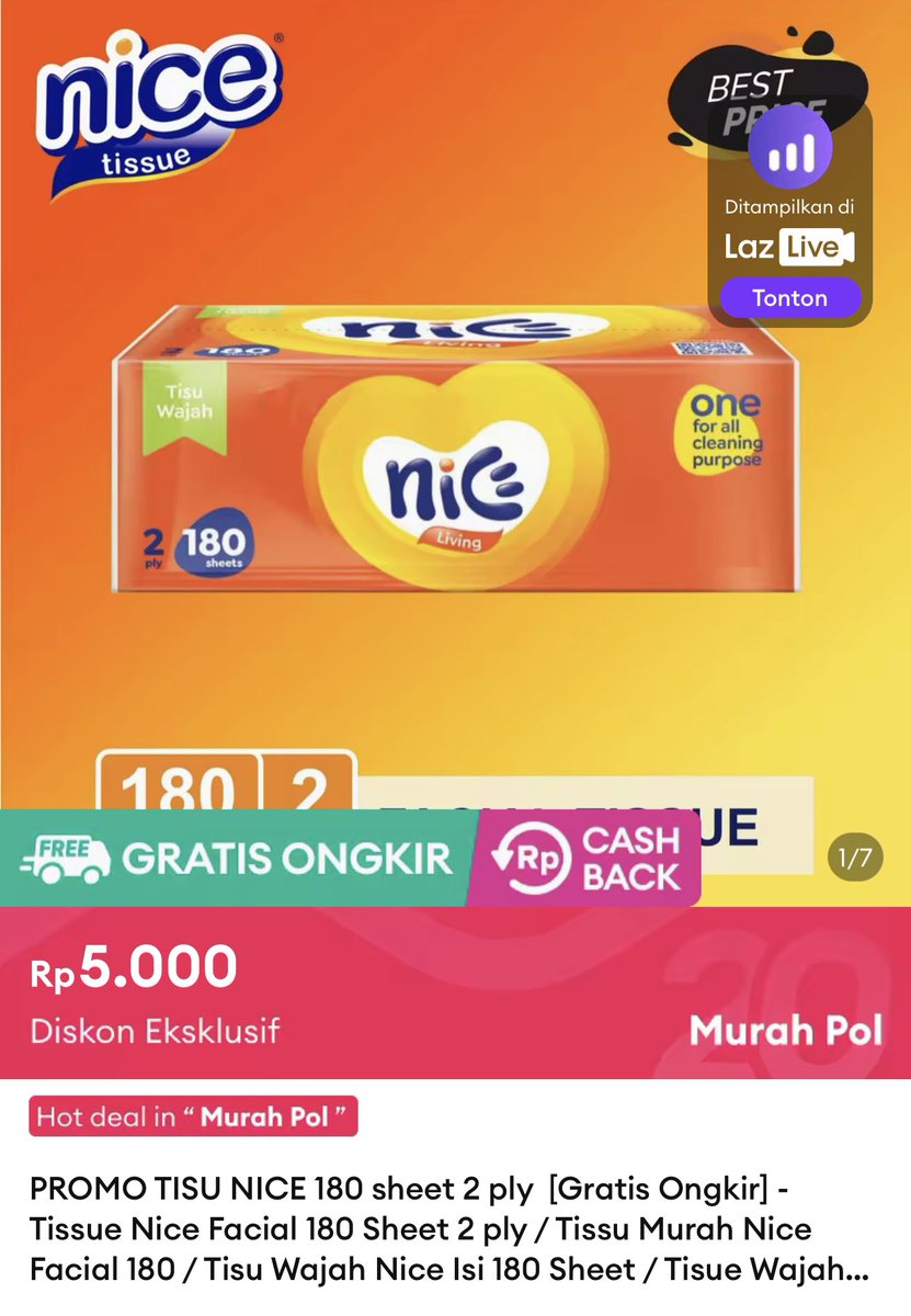 Tissue
s.lazada.co.id/s.PhsRg?cc