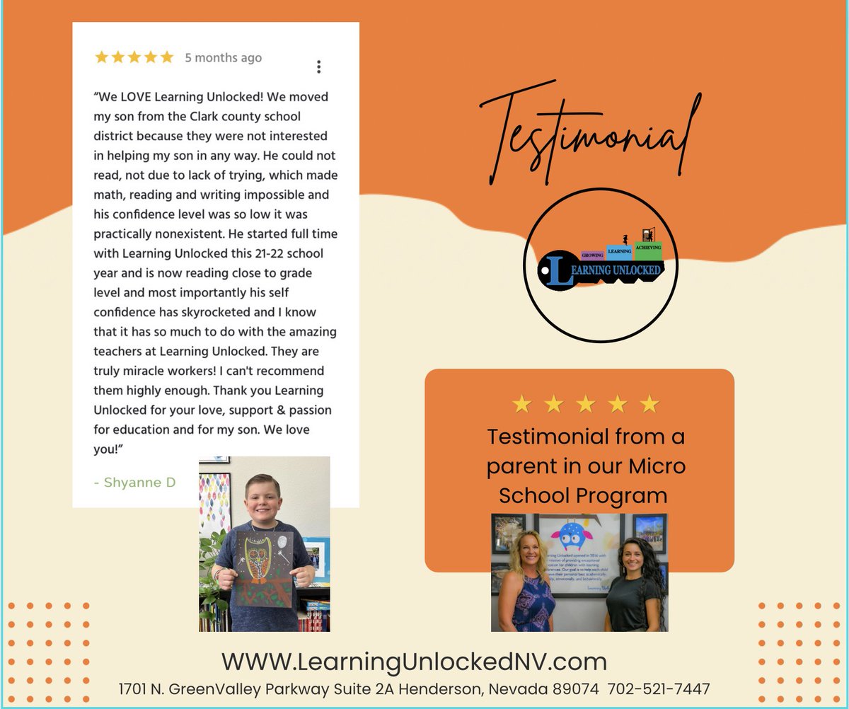 LearningUnlock1's tweet photo. Micro Schooling in Henderson, Nevada Owned and Operated by Licensed Professional Educators ages 7-16 https://t.co/2K7Rh9NAOr