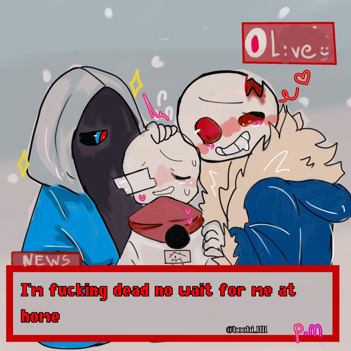 Hay noticias
A normal day for them but for Geno it's the end #geno #undertale #undertale_au #Undertalefanart 
#sanscest #horrorsans #DUST  #dustsans #horro