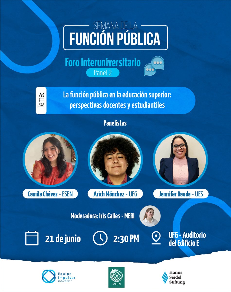 #SemanaFunciónPública | Te invitamos a formar parte de este Foro Interuniversitario🎓📚 en los que estaremos conversando con estudiantes y docentes de algunas universidades del país sobre función pública.🏦

Inscripciones aquí: forms.gle/BrjHdHT4rBZkSZ…