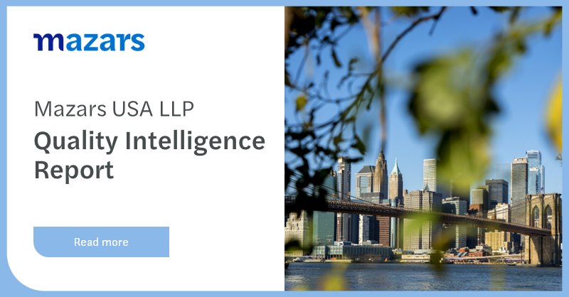 RonLagnado's tweet photo. For as long as Mazars has been in existence, audit has been at the heart of our business. Our Quality Intelligence Report provides transparency into our processes as a firm. 
Read our 2022 report to learn more: https://t.co/5DEPBWH4At https://t.co/ZlXvOhdSKP