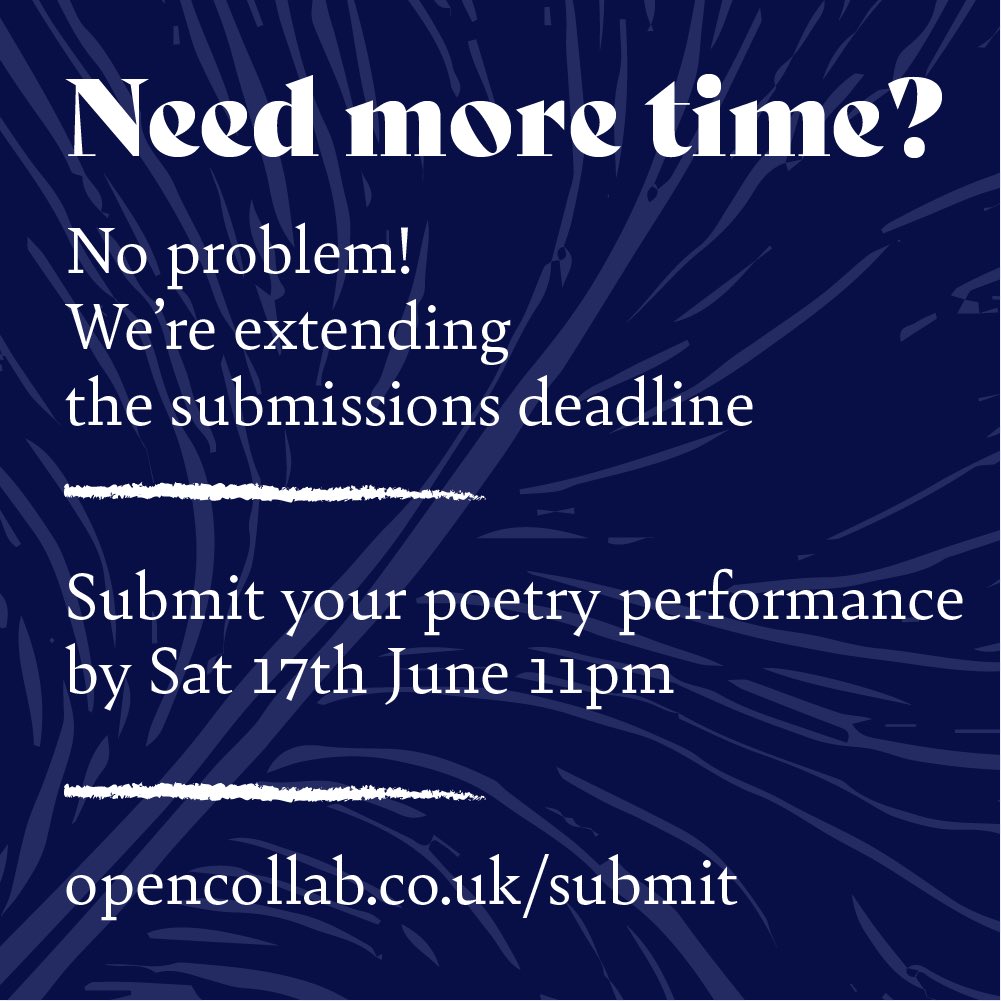 theopencollab's tweet photo. Submissions for our next show are staying open until Saturday!
Don’t miss it!
We’ll be creating musical universes around your poetry performances at our show on 1st July at @stgeorgesbris 
Submit your poem here: https://t.co/Ero2bFn1tN https://t.co/7mm5ZgNtub