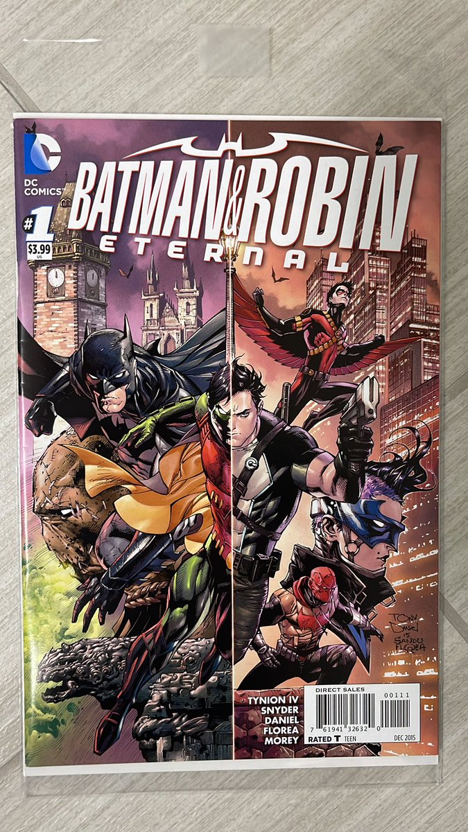 Todays random Batman action is Batman and Robin Eternal #1!  More weekly action from DC. Ran 26 issues. By Tynion, Snyder, @TonyDanielx2 and Sandy Florea on inks… #Batman #Robin #BatmanandRobin #DCcomics