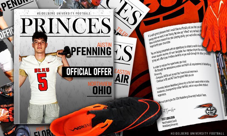 Blessed to receive another offer from <a href="/BergFootball/">Heidelberg Football</a> ! <a href="/Coach_Donaldson/">Scott Donaldson</a> <a href="/CoachJlew/">Coach_JLew</a> <a href="/CoachSilm13/">Coach Silm</a> <a href="/nvwildcatsfb/">Northview Football</a>