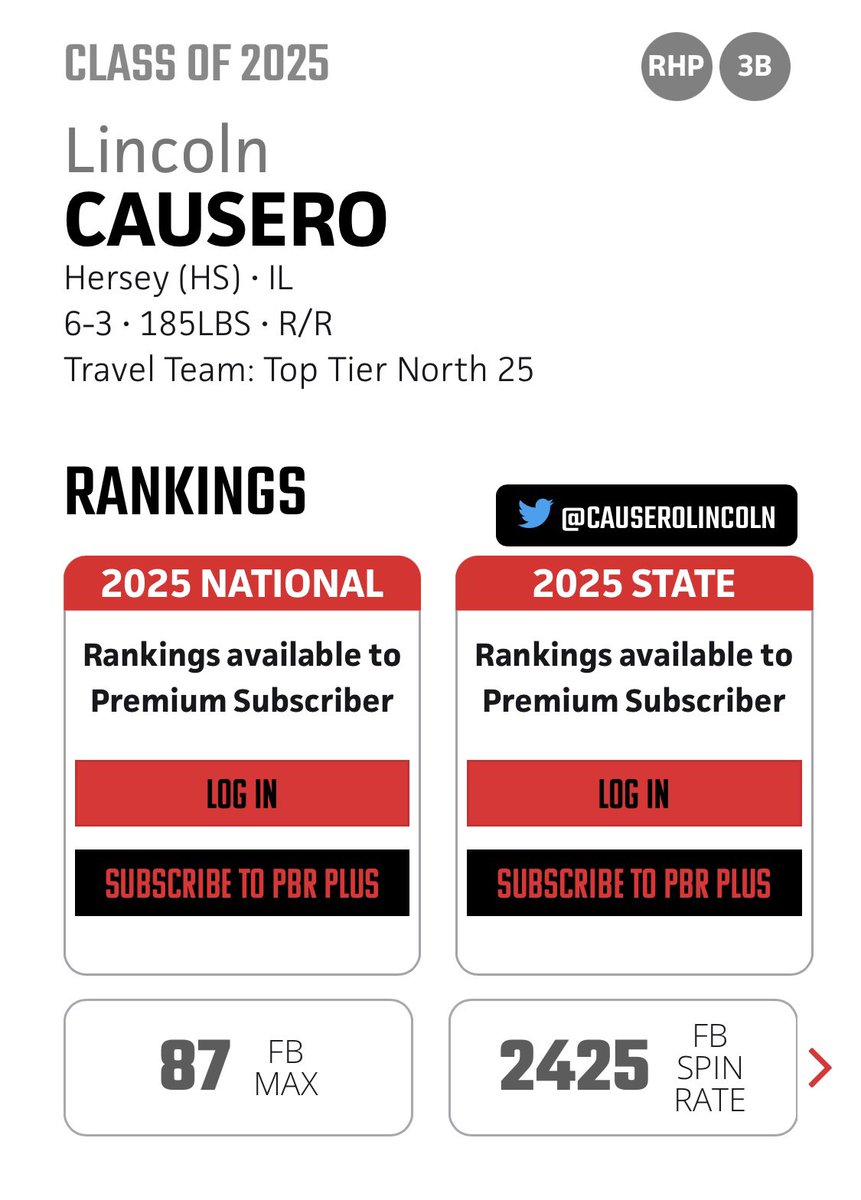 2025 Lincoln Causero - 6’3 RHP - will be throwing tomorrow - Thursday, June 15 at 1115am at Championship Park 2 tomorrow in Kokomo. Clean easy arm action that is just scratching the surface. <a href="/TopTierBaseball/">Top Tier Baseball 🇺🇸</a>
