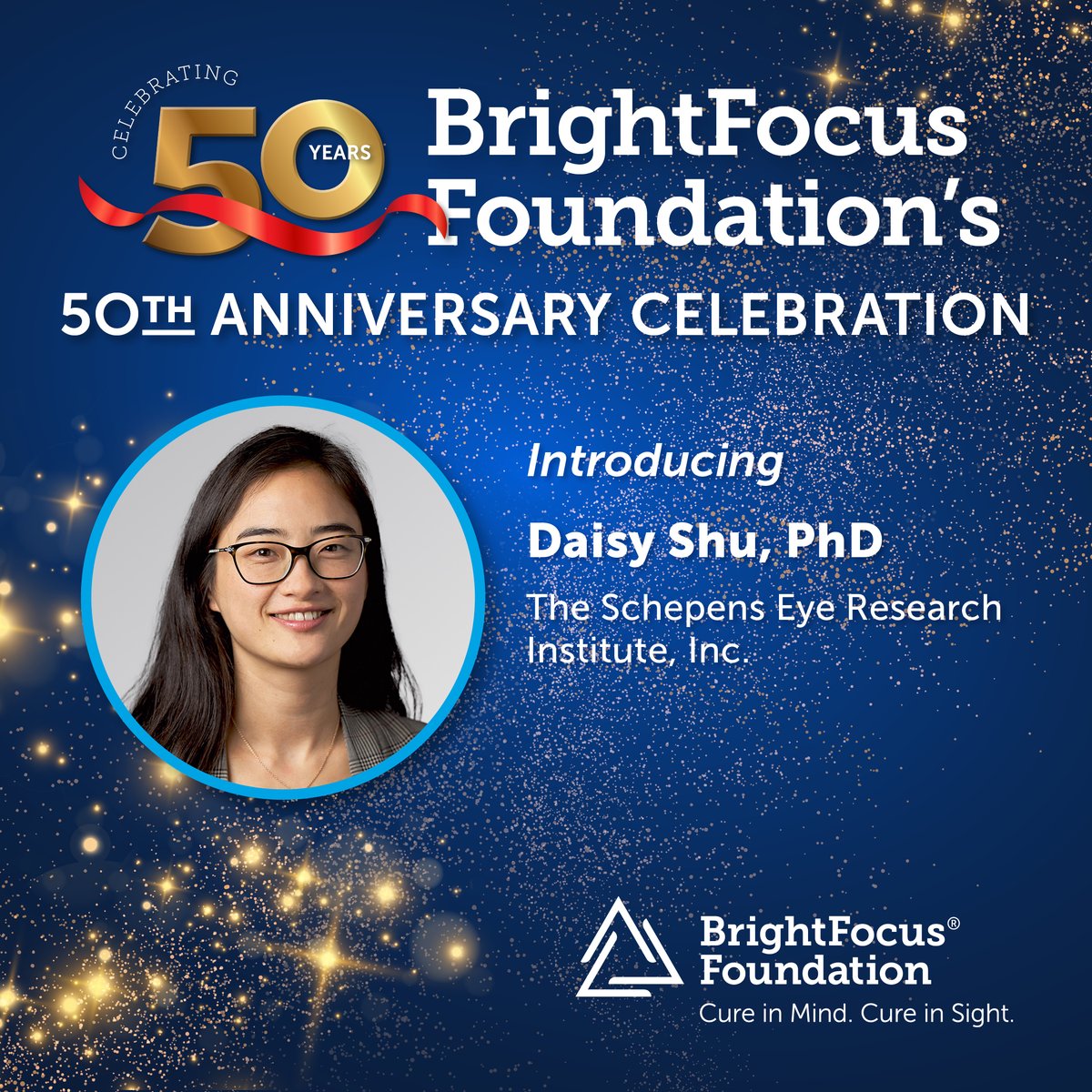 _BrightFocus's tweet photo. BrightFocus grantee @EyeDaisyShu is exploring the interplay between inflammation and metabolism in age-related macular degeneration. Check out her presentation at tonight's 50th Anniversary Celebration!
Explore more ➡️ https://t.co/TuEWHwHKBd
#MindSightCure #BoldResearchCan https://t.co/GAIbBVQjko