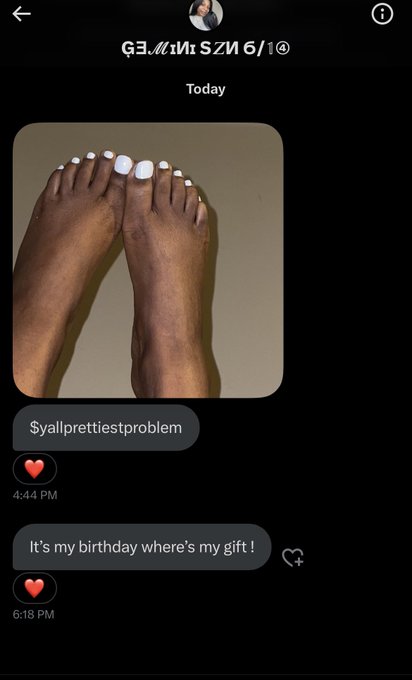 Spoil Her Before Her Birthday 🎂 👑 Baby Yes, I buying &amp; enjoying your feet❤️ @itsDaBliss https://t.co<a href="/tag/cashcow"class="tags"><span>#cashcow</span></a><a href="/tag/babyyes"class="tags"><span>#babyyes</span></a>