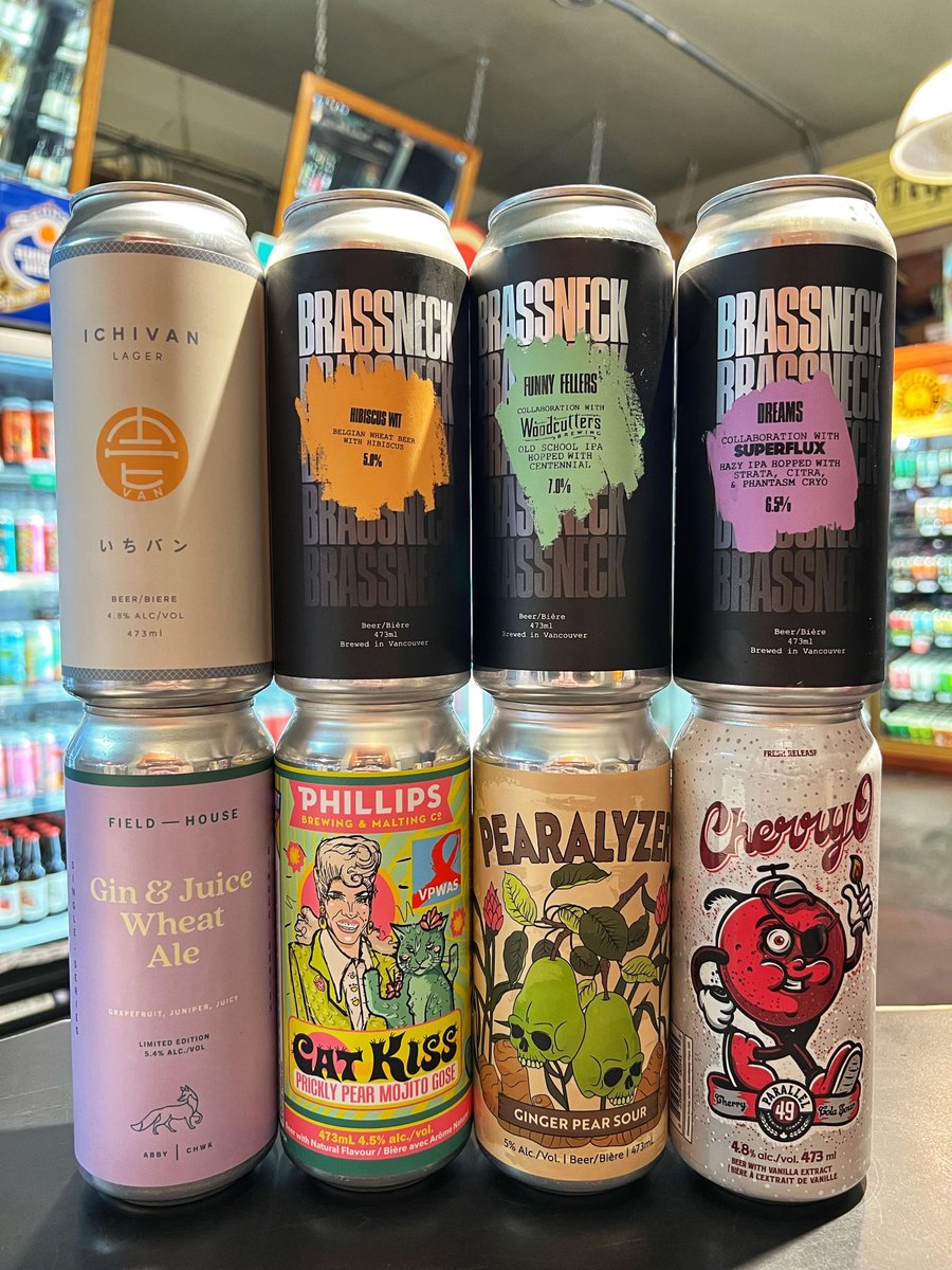 Brewery Creek (@brewerycreek) on Twitter photo Ichivan Lager 4.8%
Hibiscus Wit 5% <a href="/Brassneckbrew/">Brassneck Brewery</a>
Funny Fellers 7% Brassneck Woodcutters
Dreams 6.5% Brassneck <a href="/superfluxbeer/">Superflux</a>
Gin & Juice Wheat Ale 5.4% @fieldhousebeer
Cat Kiss 4.5% <a href="/phillipsbeer/">Phillips Beer</a>
Pearalizer 5% <a href="/RandBBrewing/">R&B Brewing 🇺🇦</a>
CherryO 4.8% @Parallel49Beer <a href="/brewhallyvr/">BREWHALL</a> Ichivan Lager 4.8%
Hibiscus Wit 5% <a href="/Brassneckbrew/">Brassneck Brewery</a>
Funny Fellers 7% Brassneck Woodcutters
Dreams 6.5% Brassneck <a href="/superfluxbeer/">Superflux</a>
Gin & Juice Wheat Ale 5.4% @fieldhousebeer
Cat Kiss 4.5% <a href="/phillipsbeer/">Phillips Beer</a>
Pearalizer 5% <a href="/RandBBrewing/">R&B Brewing 🇺🇦</a>
CherryO 4.8% @Parallel49Beer <a href="/brewhallyvr/">BREWHALL</a>