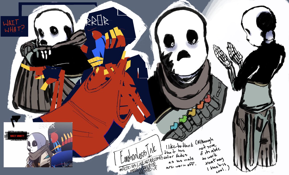 art dump I did today both of them are murdering me

#undertale #undertaleau #underverse #inksans #sans #errorsans #artist #digitalart #digitalartist