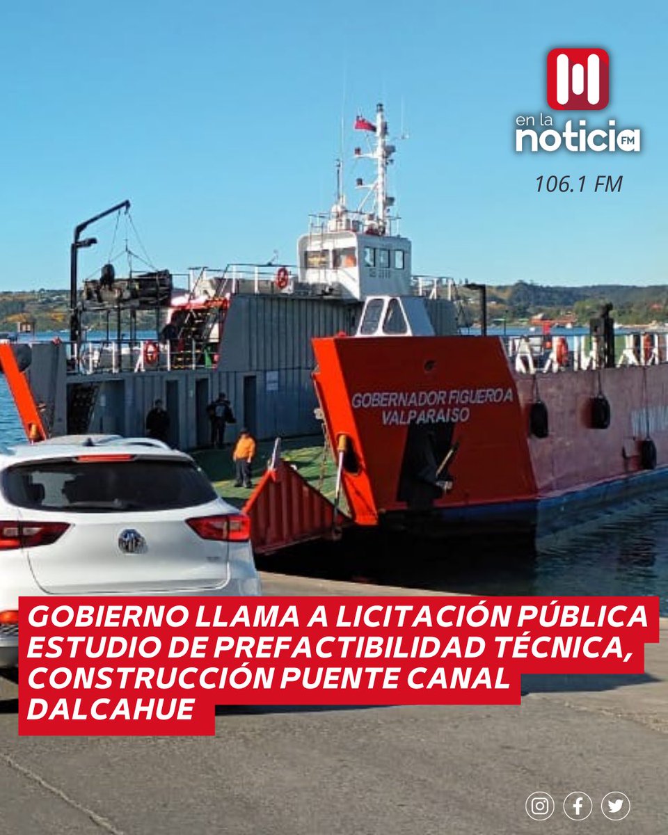 🔴 URGENTE: La dirección de Vialidad del ministerio de Obras Públicas público en el
Diario Oficial el llamado a licitación del estudio de prefactibilidad técnica, construcción puente Dalcahue, ruta W-59, isla de Quinchao. #EnDesarrollo