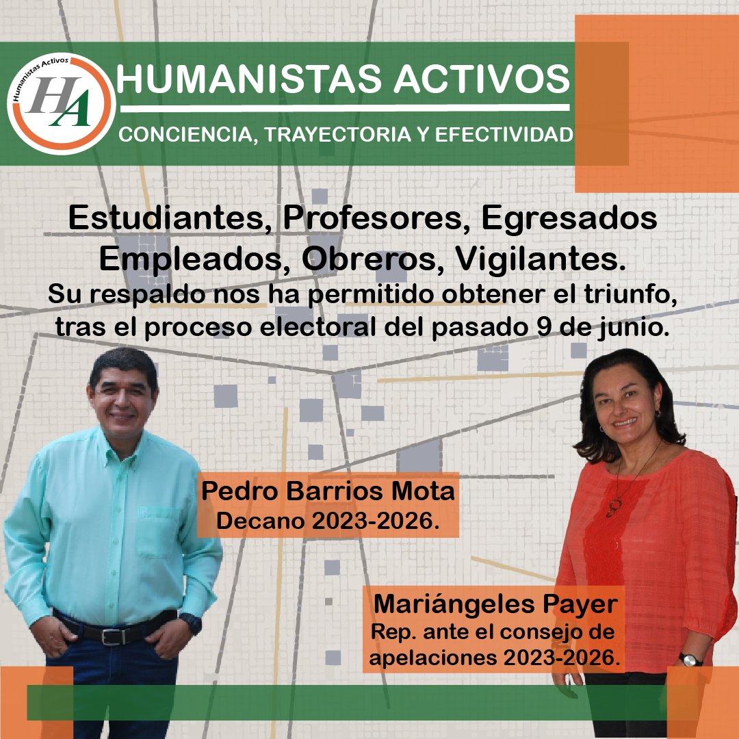 ActivosFHyE's tweet photo. ¡Gracias! 🧡💚

Humanistas, ustedes lo han hecho posible, hoy, con los resultados de la Comisión Electoral en mano, podemos decir que el Dr. @pmbarriosmo es nuestro Decano electo 2023-2026 y la Dra. Mariángeles Payer, es nuestra representación ante el consejo de apelaciones. https://t.co/LOWuJYZH8m